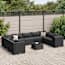  vidaXL 10 részes fekete polyrattan kerti ülőgarnitúra párnákkal termék 2. képe
