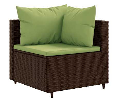 vidaXL Salon de jardin 10 pcs avec coussins marron r&eacute;sine tress&eacute;e