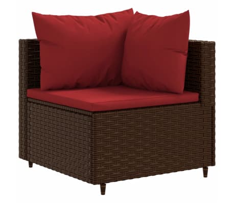 vidaXL 11-delige Loungeset met kussens poly rattan bruin