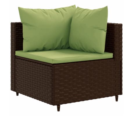 vidaXL Salon de jardin 11 pcs avec coussins marron r&eacute;sine tress&eacute;e