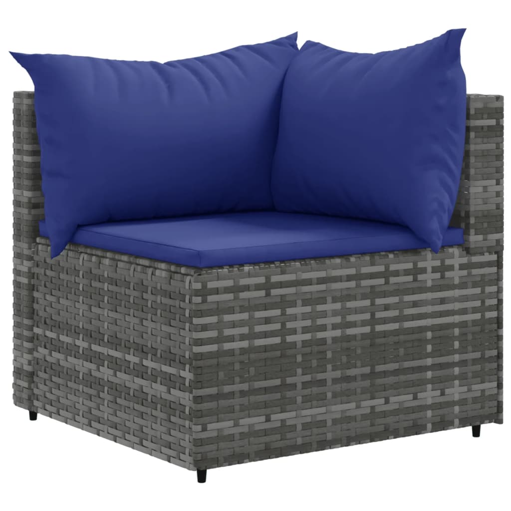 Thumbnail - vidaXL 9-tlg. Garten-Sofagarnitur mit Kissen Grau Poly Rattan