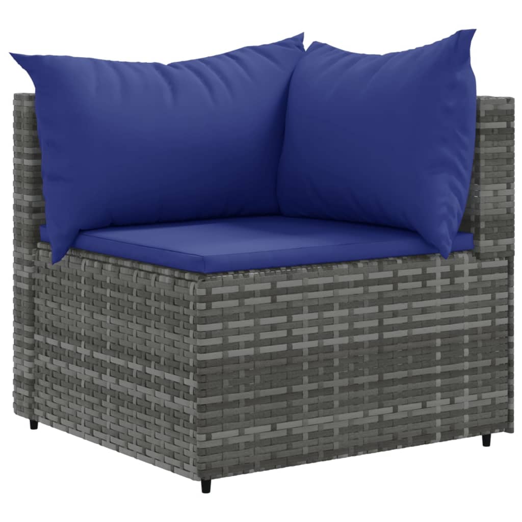 vidaXL 11-delige Loungeset met kussens poly rattan grijs afbeelding