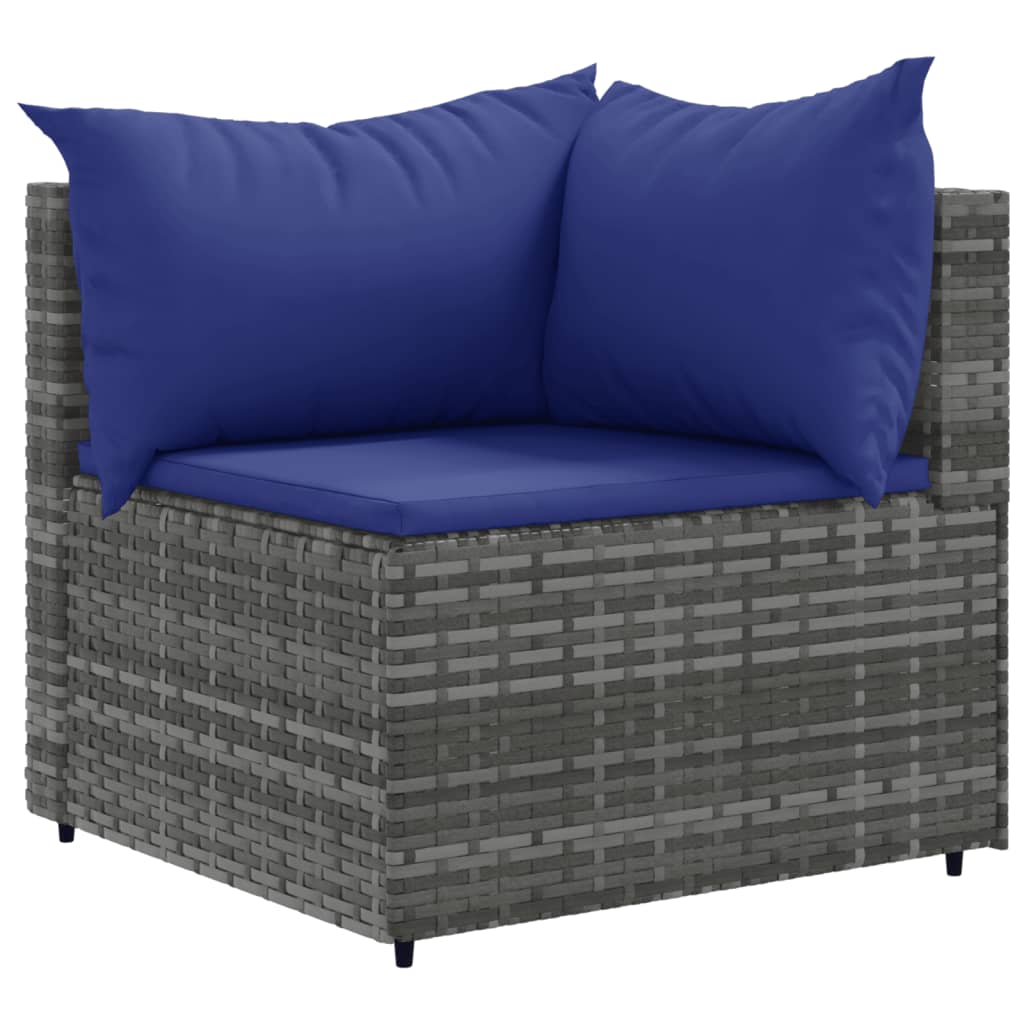 vidaXL 10-delige Loungeset met kussens poly rattan grijs afbeelding