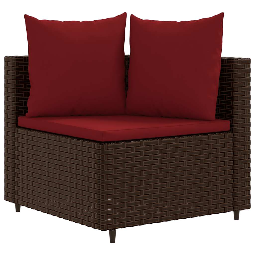 vidaXL 8-delige Loungeset met kussens poly rattan bruin afbeelding
