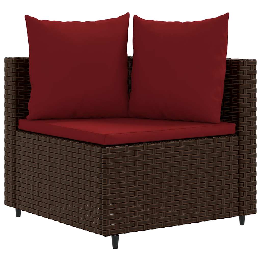 vidaXL 6-delige Loungeset met kussens poly rattan bruin afbeelding