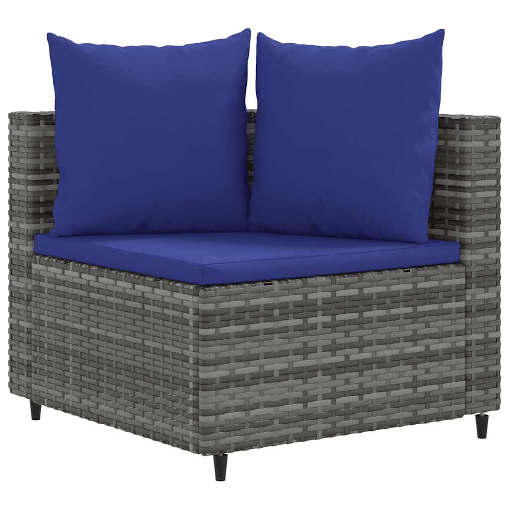 Thumbnail - vidaXL 6-tlg. Garten-Sofagarnitur mit Kissen Grau Poly Rattan