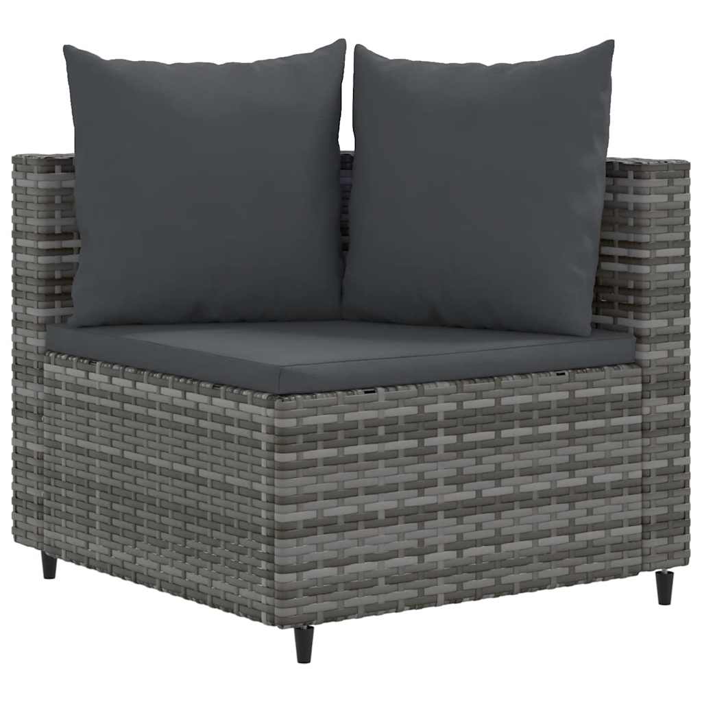 vidaXL 10-delige Loungeset met kussens poly rattan grijs afbeelding