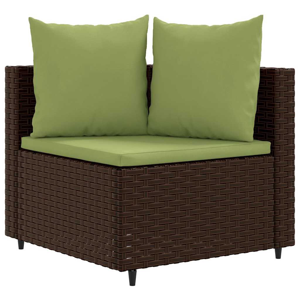 vidaXL 10-delige Loungeset met kussens poly rattan bruin afbeelding