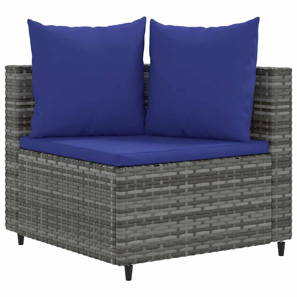 vidaXL 10-delige Loungeset met kussens poly rattan grijs afbeelding