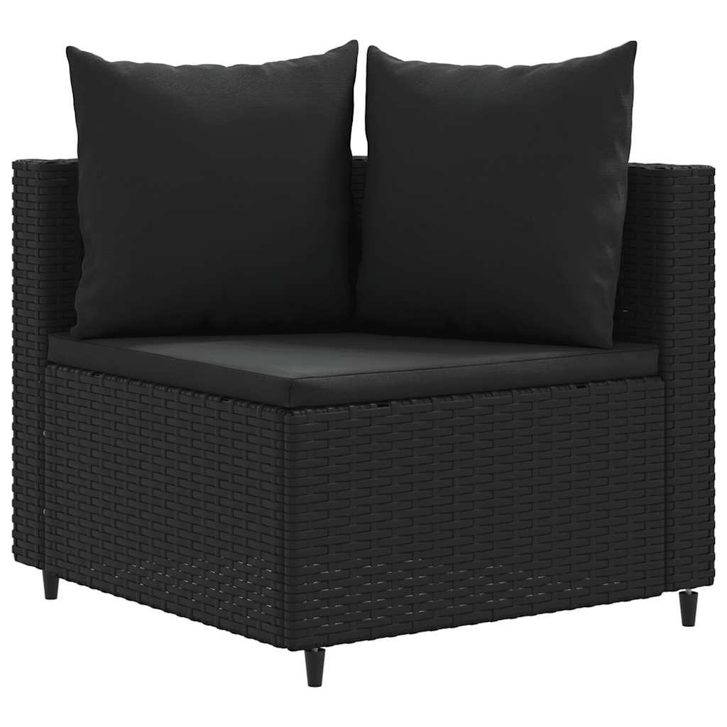 Thumbnail - vidaXL 6-tlg. Garten-Sofagarnitur mit Kissen Schwarz Poly Rattan