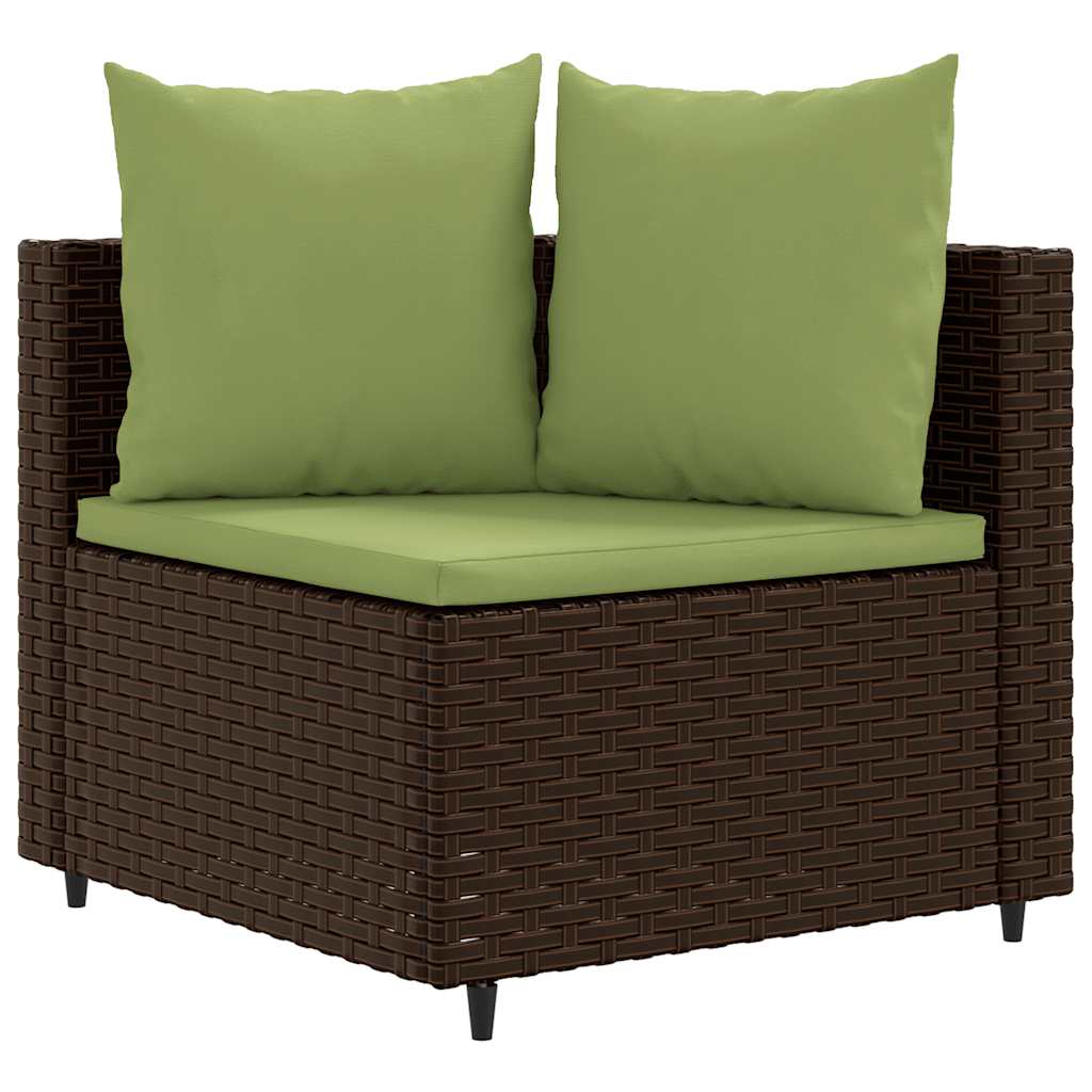 vidaXL 9-delige Loungeset met kussens poly rattan bruin afbeelding