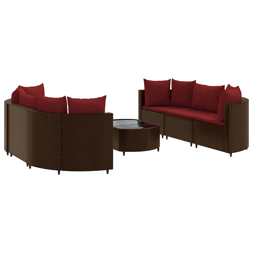 Thumbnail - vidaXL 7-tlg. Garten-Sofagarnitur mit Kissen Braun Poly Rattan