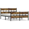 vidaXL metallist voodiraam ilma madratsita suitsutatud tamm 150x200 cm
