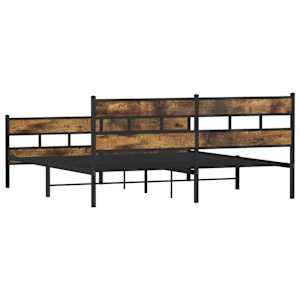 Kovový rám postele bez matrace kouřový dub 183 x 213 cm - obrázek 6