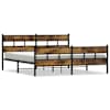 vidaXL metallist voodiraam ilma madratsita suitsutatud tamm 193x203 cm