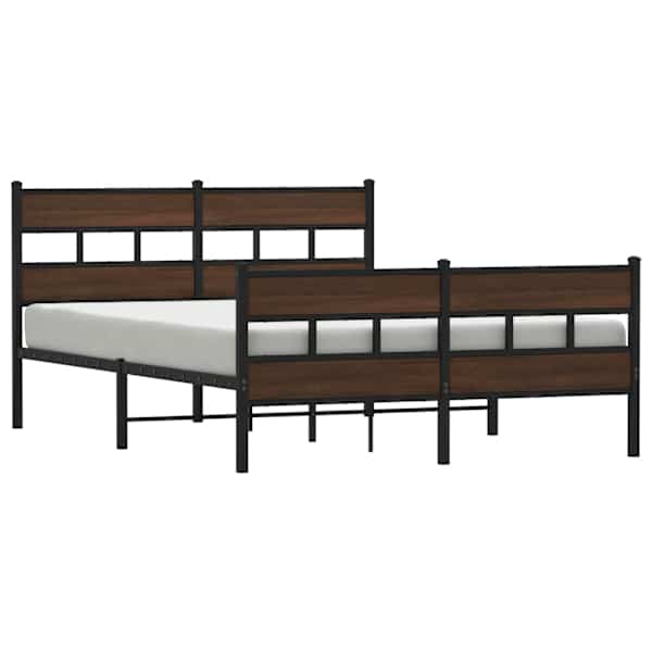 vidaXL metallist voodiraam ilma madratsita pruun tamm 150x200 cm