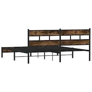 Kovový rám postele bez matrace kouřový dub 200 x 200 cm - obrázek 6