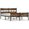 vidaXL metallist voodiraam ilma madratsita suitsutatud tamm 160x200 cm