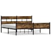 vidaXL metallist voodiraam ilma madratsita suitsutatud tamm 183x213 cm