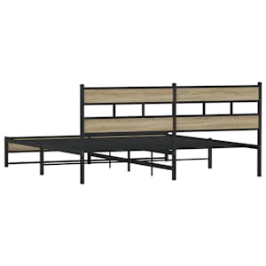 Kovový rám postele bez matrace dub sonoma 183 x 213 cm - obrázek 6