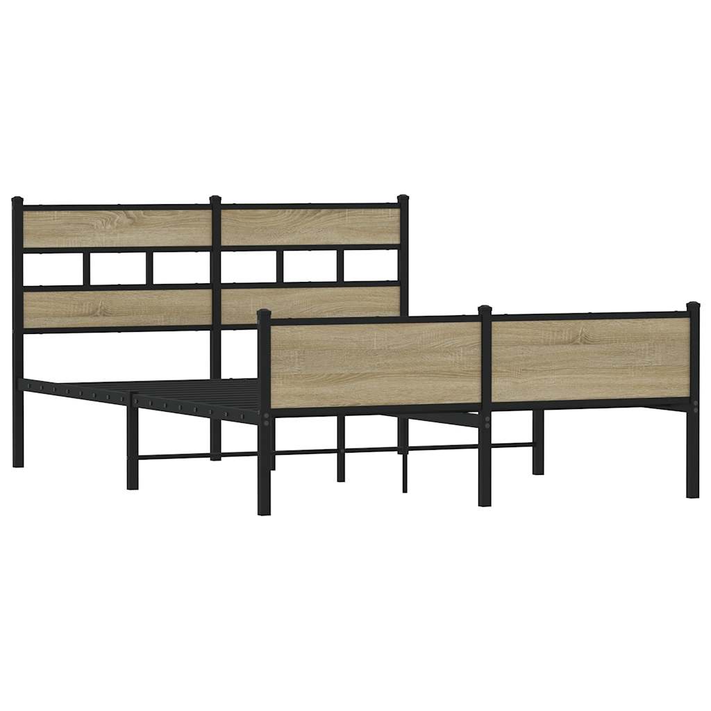vidaXL Bedframe zonder matras metaal sonoma eikenkleurig 160x200 cm afbeelding