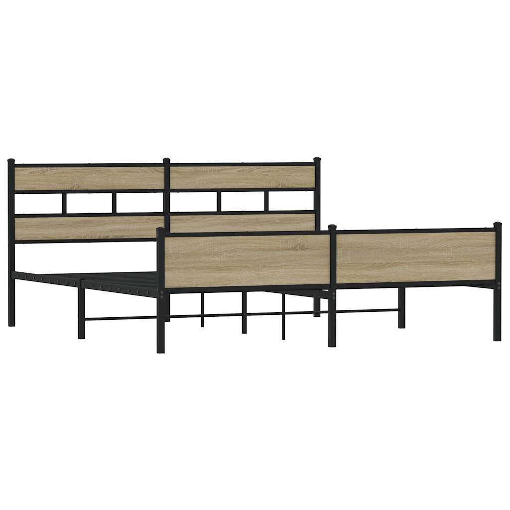 vidaXL Bedframe zonder matras metaal sonoma eikenkleurig 180x200 cm afbeelding