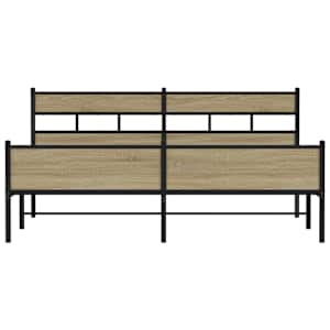 Kovový rám postele bez matrace dub sonoma 183 x 213 cm - obrázek 4