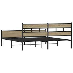 Kovový rám postele bez matrace dub sonoma 193 x 203 cm - obrázek 6