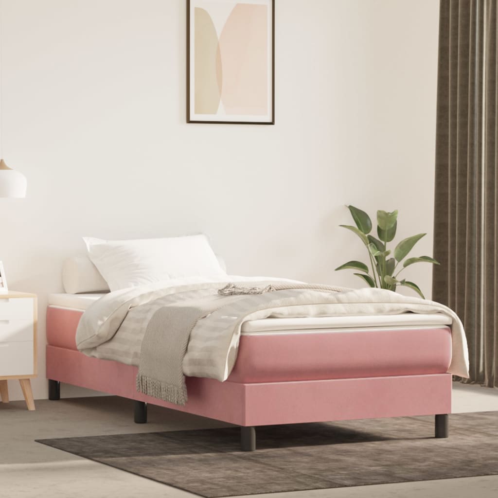 Materasso Singolo Velluto Rosa e Bianco 80x210 cm Comfort e Eleganza con Molle Insacchettate