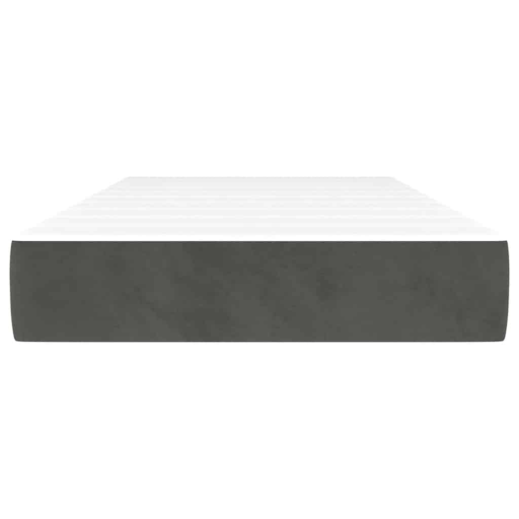 vidaXL Pocketveringmatras 90x210x20 cm fluweel donkergrijs afbeelding