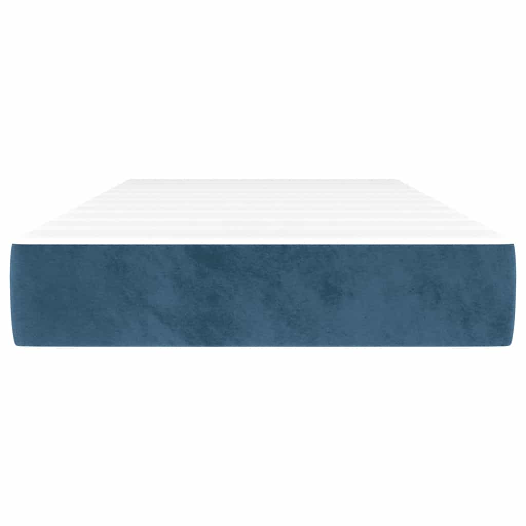 vidaXL Pocketveringmatras 100x210x20 cm fluweel donkerblauw afbeelding
