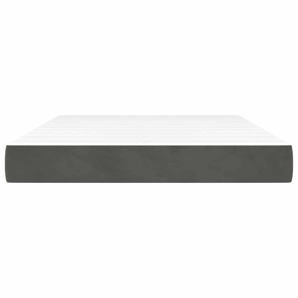 vidaXL Pocketveringmatras 120x210x20 cm fluweel donkergrijs afbeelding