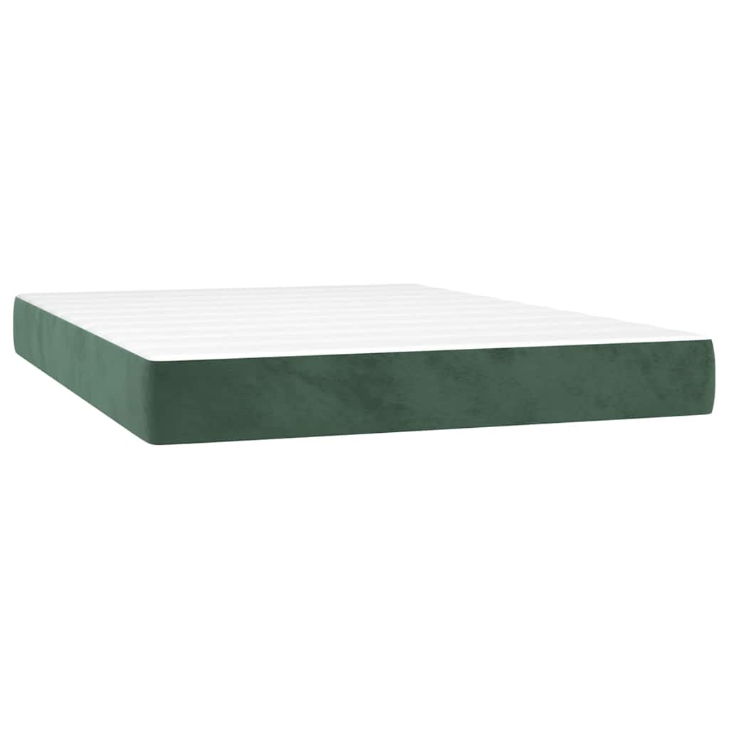 vidaXL Taštičková matrace tmavě zelená 120 x 210 x 20 cm samet