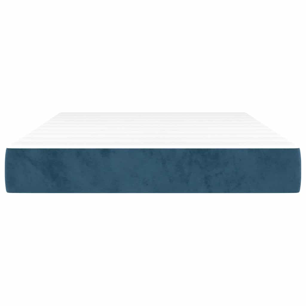 vidaXL Pocketveringmatras 120x210x20 cm fluweel donkerblauw afbeelding