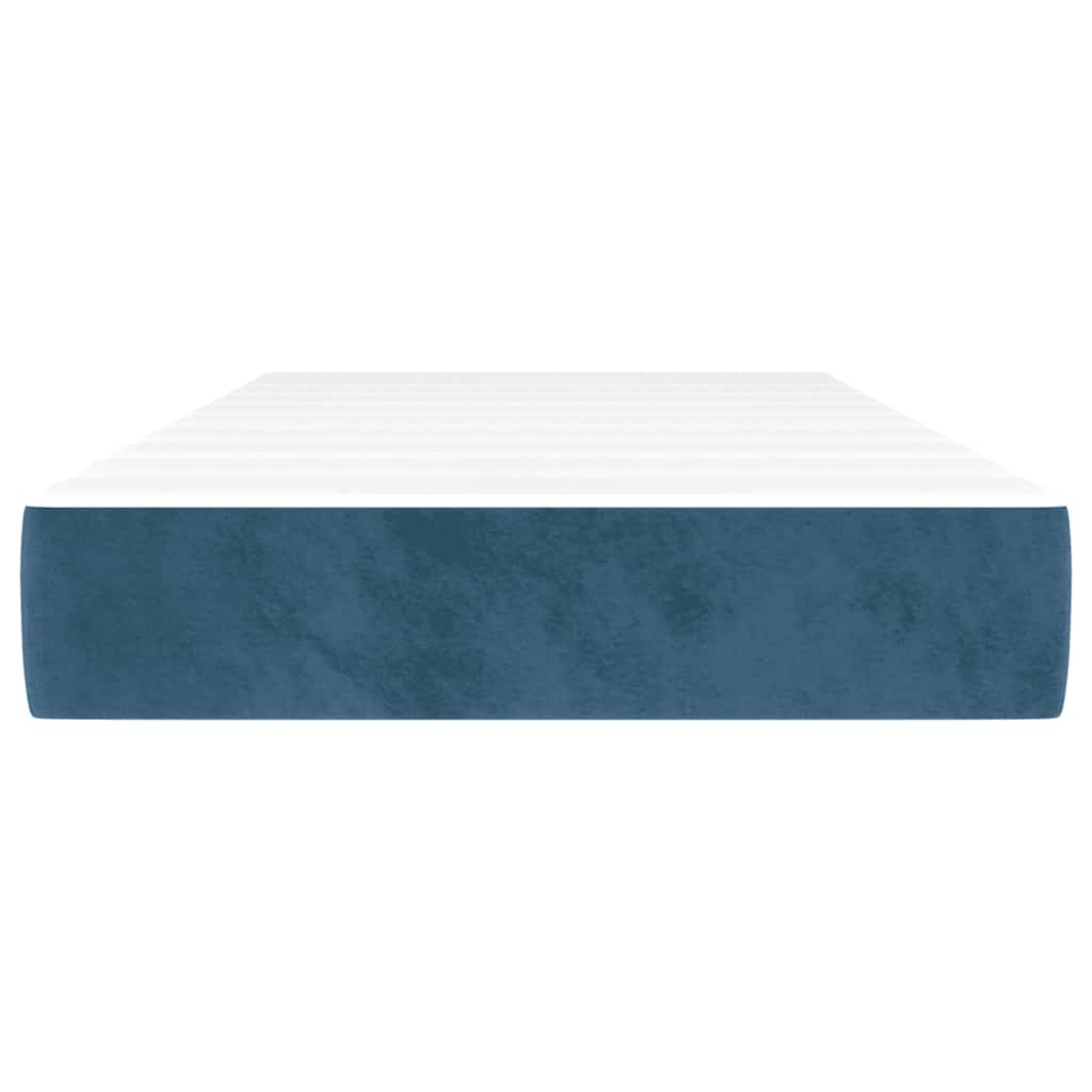 vidaXL Pocketveringmatras 80x220x20 cm fluweel donkerblauw afbeelding