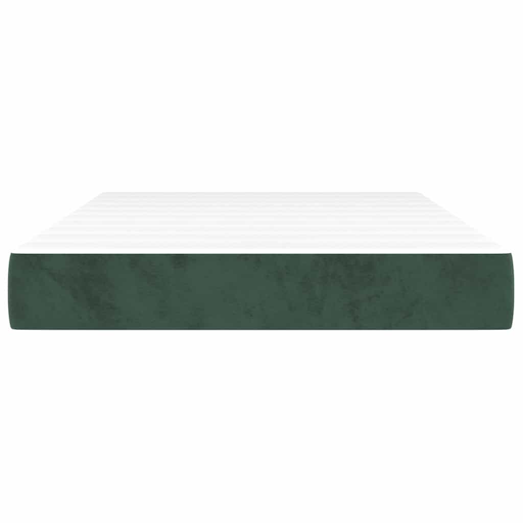 vidaXL Pocketveringmatras 120x220x20 cm fluweel donkergroen afbeelding