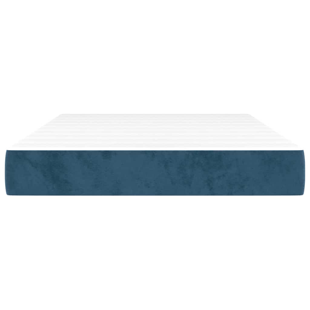 vidaXL Pocketveringmatras 120x220x20 cm fluweel donkerblauw afbeelding