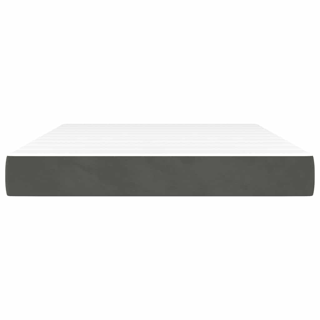 vidaXL Pocketveringmatras 140x220x20 cm fluweel donkergrijs afbeelding