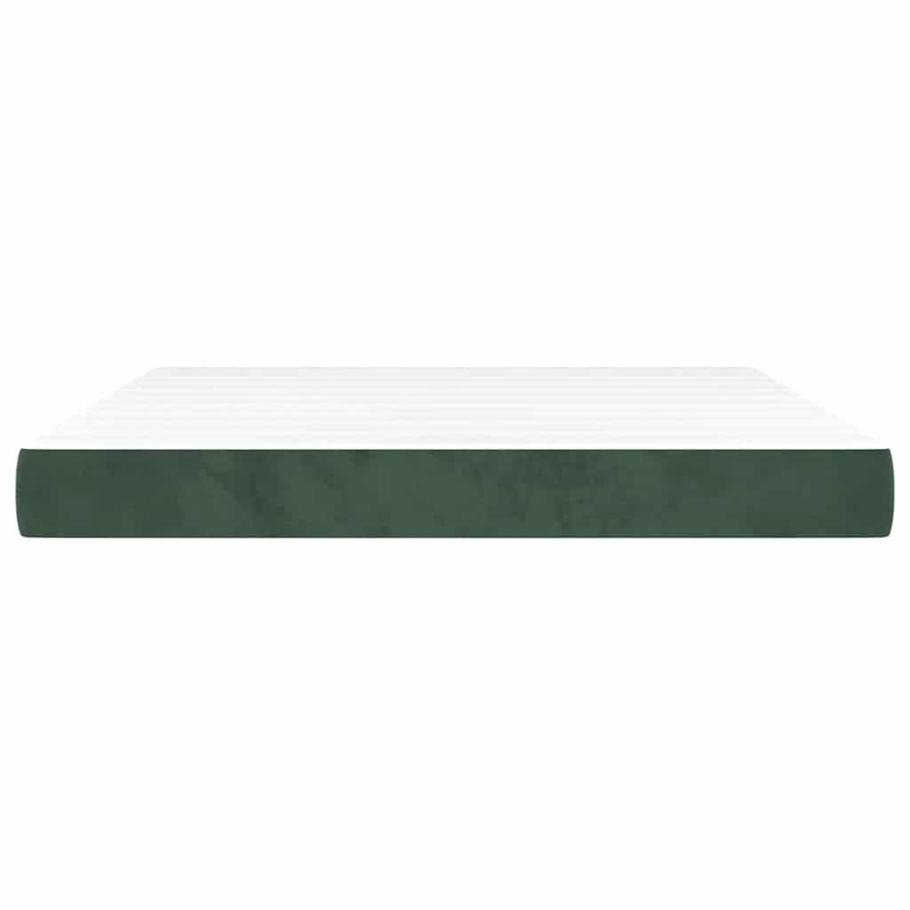 vidaXL Pocketveringmatras 160x220x20 cm fluweel donkergroen afbeelding