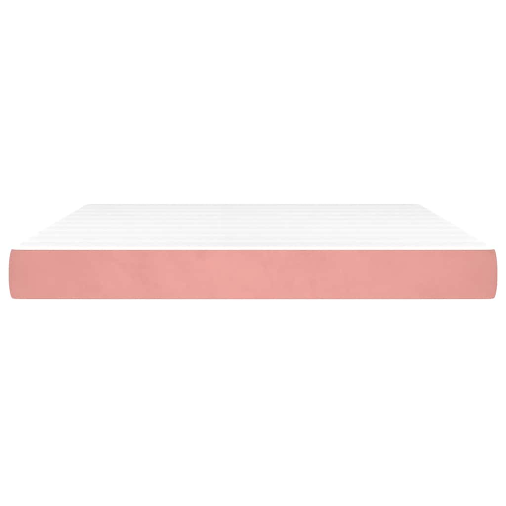 vidaXL Pocketveringmatras 160x220x20 cm fluweel roze afbeelding