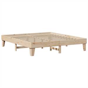 vidaXL Estructura de cama sin colch&oacute;n madera maciza de pino 200x200 cm