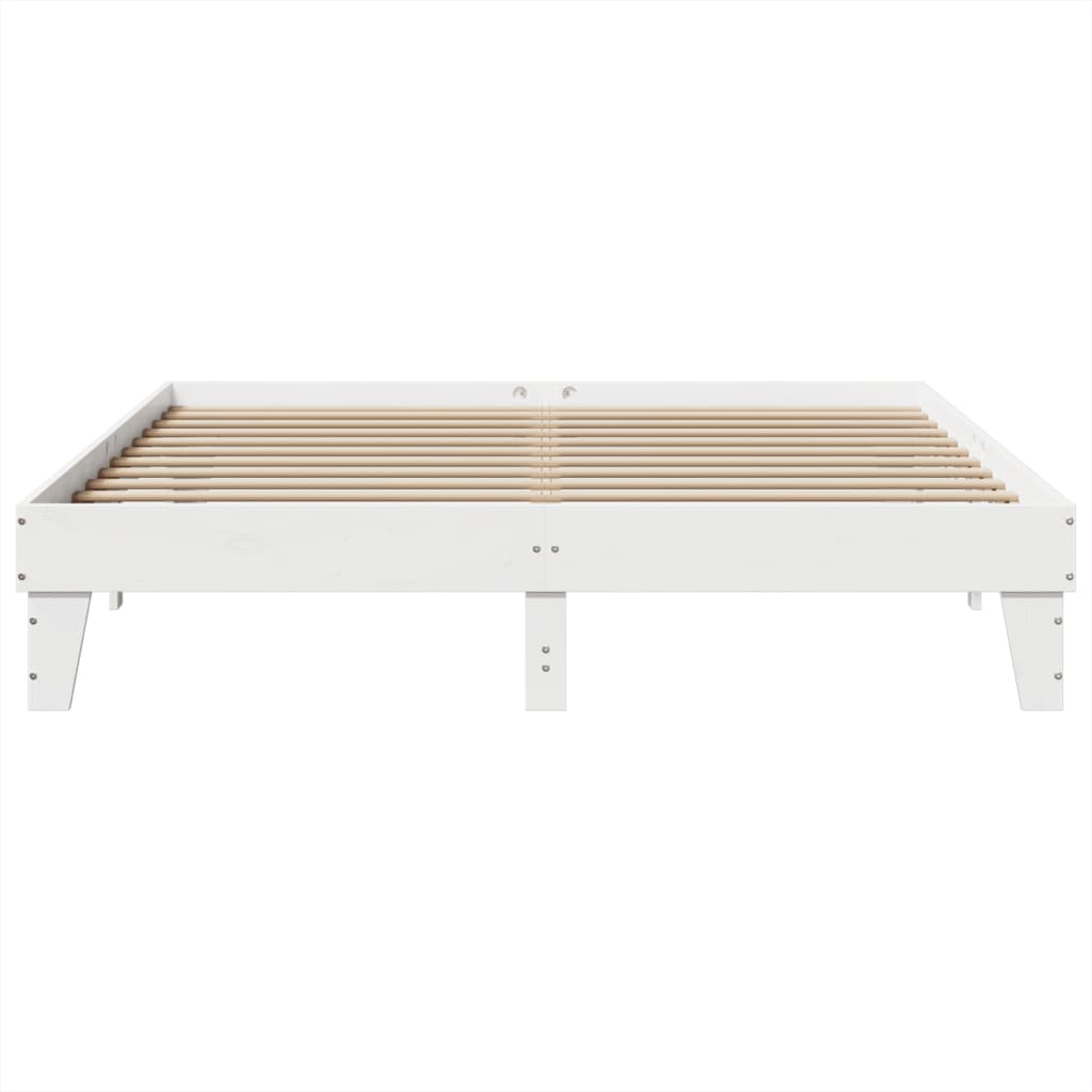 vidaXL Bedframe zonder matras massief grenenhout wit 200x200 cm, foto 4