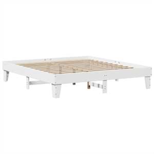 Postel bez matrace bílá 200 x 200 cm masivní borovice - obrázek 6
