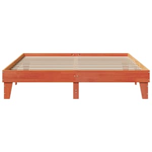 Postel bez matrace voskově hnědá 200 x 200 cm masivní borovice - obrázek 4