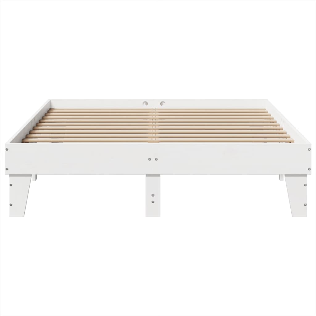 vidaXL Bedframe zonder matras massief grenenhout wit 150x200 cm, foto 4