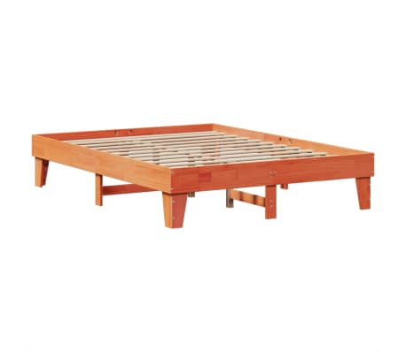 vidaXL Cadre de lit sans matelas cire marron 140x200cm bois pin massif
