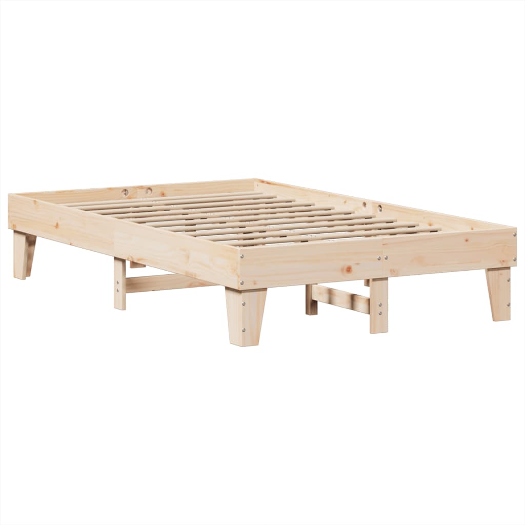 vidaXL tömör fenyőfa ágykeret ágy matrac nélkül 120 x 200 cm