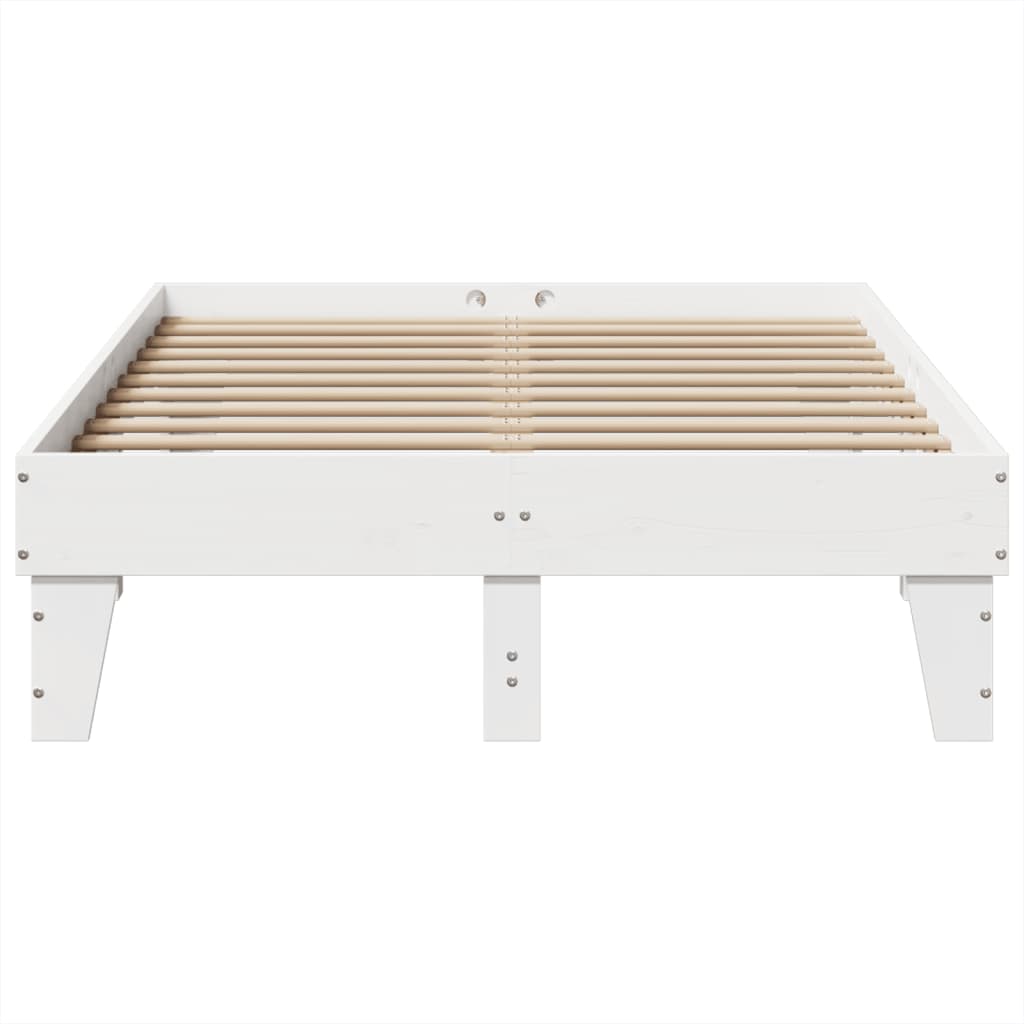 vidaXL Bedframe zonder matras massief grenenhout wit 120x200 cm, foto 4