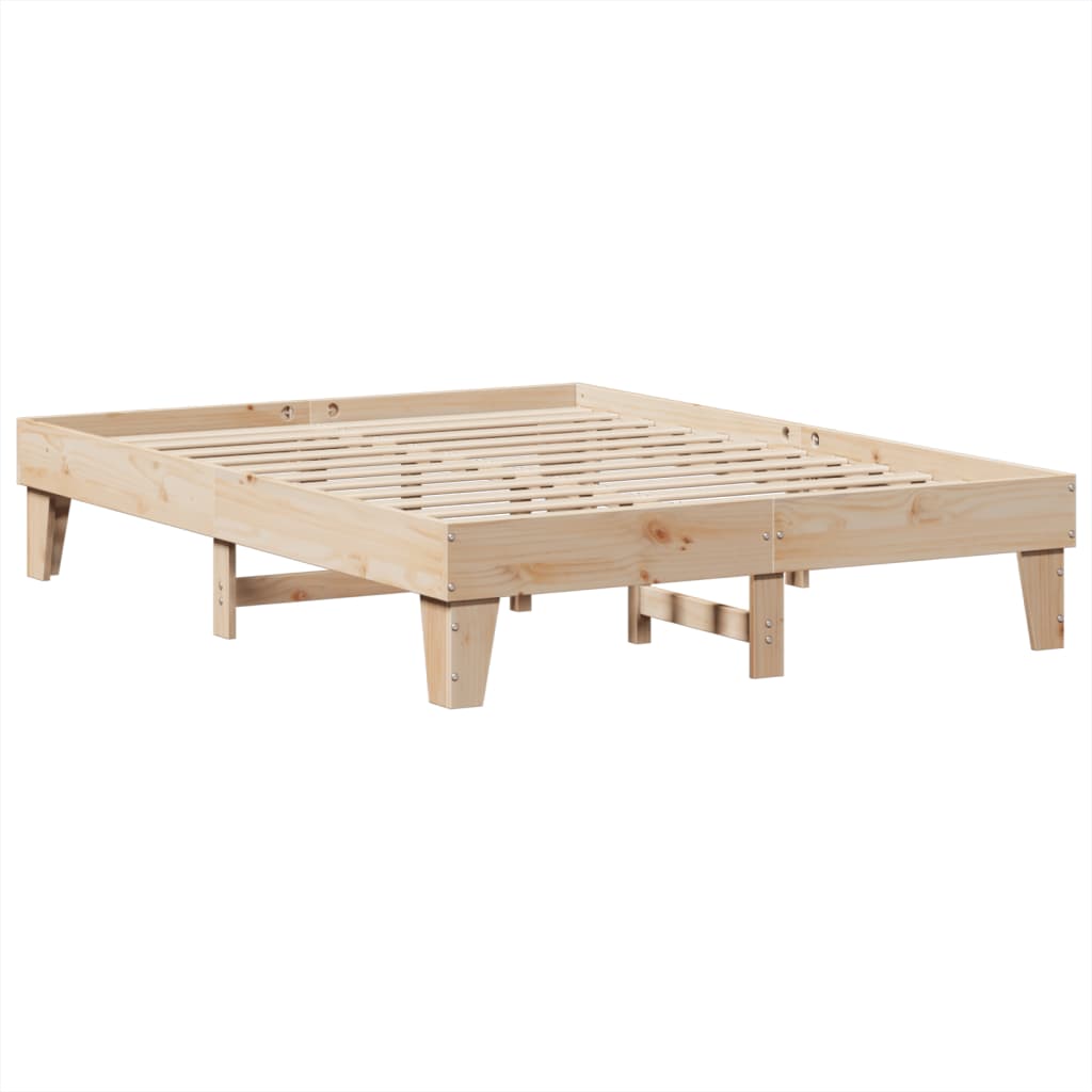 vidaXL Cadru de pat fără saltea, 140x190 cm, lemn masiv de pin