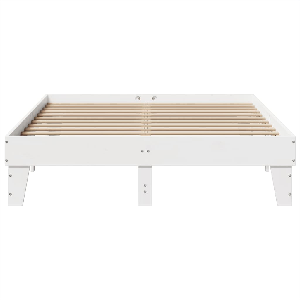 vidaXL Bedframe zonder matras massief grenenhout wit 140x190 cm, foto 4